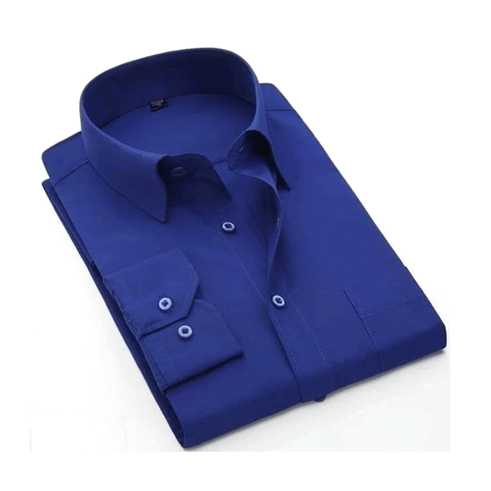 Royal blue silk dress shirt mens