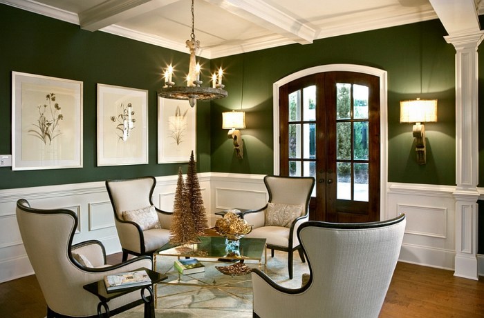 How to decorate a green painted room