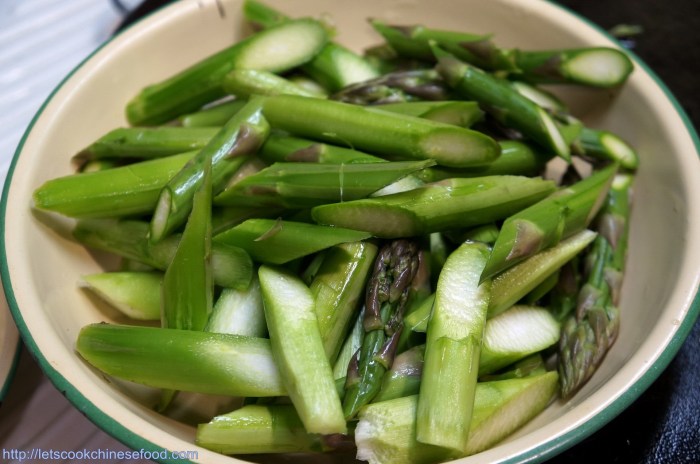 Chinese asparagus scallops stir fry style recipe