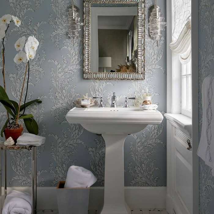 How to decorate a white powder room