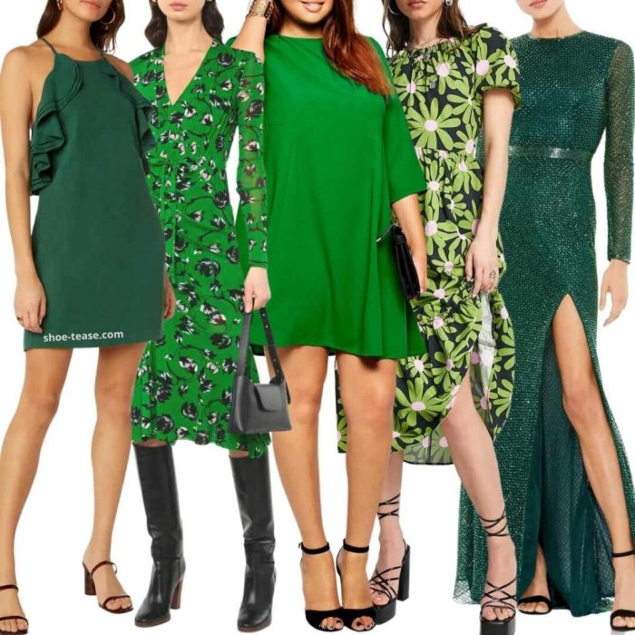 Best color shoes to wear with green dress